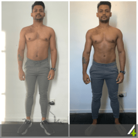 Vish had lost 5kg’s and 4% body fat over a 6 week period