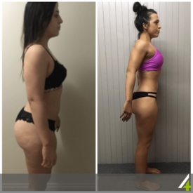 Sabrina lost around 4 kg’s but most importantly she added some lean muscle and lost body fat percentage 