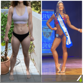 She accomplished what she set out to do and won the ICN April bikini overall title. She proved to herself she was worthy and good enough for this tough sport and competition.